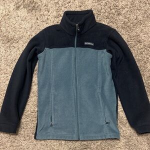 Columbia Two-Tone Black and Teal Fleece Jacket